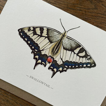 Illustrated Swallowtail Butterfly Card Blank Inside, 3 of 6
