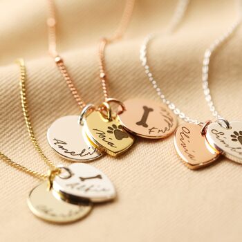 Personalised Heart And Disc Charm 'Family' Necklace, 2 of 9