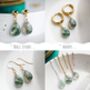 Moss Agate Threader Earrings, thumbnail 3 of 12