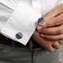 Steely Blue Cufflinks, thumbnail 1 of 6