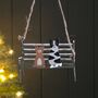 Cats On A Park Bench Hanging Christmas Decoration, thumbnail 2 of 2