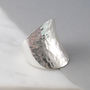 Hammered Statement Solid Silver Ring, thumbnail 1 of 3