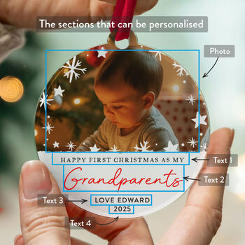 Baby's First Christmas Photo Ornament For Grandparents, 2 of 8