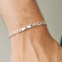 Mens Sterling Silver Flat Curb Bracelet, thumbnail 1 of 7