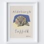 Aldeburgh Suffolk Coast Poster Seafood Scallop Beach Sculpture Travel Print, thumbnail 2 of 2