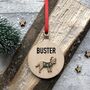 Personalised Wooden Dog Bauble Tree Decoration, thumbnail 1 of 3
