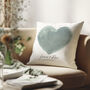 Favourite Song Lyrics Watercolour Heart Cushion, thumbnail 1 of 5