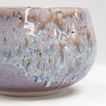 Handmade Lavender Dolor Porcelain Bowl With Glaze Drips, 3 of 5