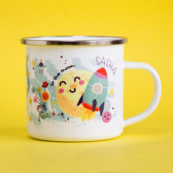 Personalised Children's Outer Space Planets Enamel Mug, 2 of 6