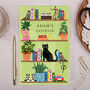 Personalised Notebook With Cat On Bookcase Green, thumbnail 1 of 4