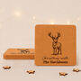 Set Of Six Personalised Stag Square Cork Coasters, thumbnail 2 of 3
