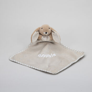 Personalised Embroidery Bunny Brown Soft Baby Soother, 4 of 12