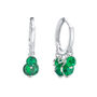 Iris Green Silver Waterfall Huggie Earrings, thumbnail 1 of 2