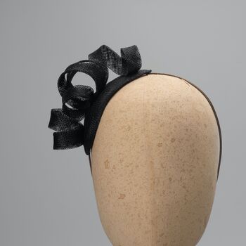 Black Looped Fascinator Headpiece 'Joelle', 2 of 12