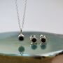 Black Spinel Sterling Silver Jewellery Set, thumbnail 1 of 6