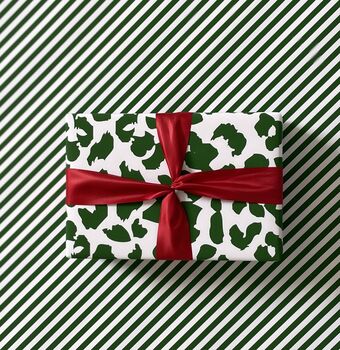 Christmas Green Leopard Print Luxury Wrapping Paper, 2 of 6
