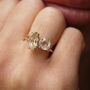 Reya Double Rutilated Quartz Stone Ring In 9ct Gold, thumbnail 4 of 6