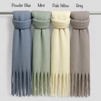 Plain Soft Blanket Tassel Scarf In 16 Colours, 8 of 10