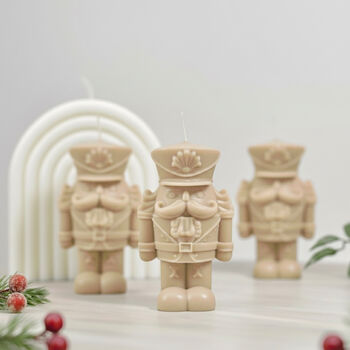 Beige Christmas Nutcracker Candle Festive Home Decor, 8 of 12