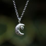 Crescent Moon Silver Moonstone Necklace, thumbnail 9 of 10
