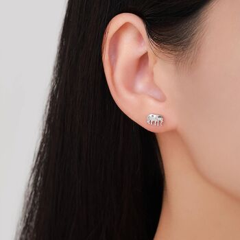 Sterling Silver Elephant And Giraffe Stud Earrings, 2 of 10