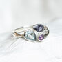 Molten Sterling Silver Topaz, Amethyst And Iolite Ring, thumbnail 1 of 6