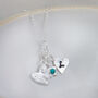 Sterling Silver Birthstone Cluster Necklace, thumbnail 3 of 8