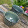Set Of Two Reactive Glaze Handled Brûlée Bowls In Mist, thumbnail 6 of 10