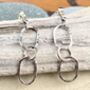 Handmade Sterling Silver Skinny Link Earrings, thumbnail 1 of 2