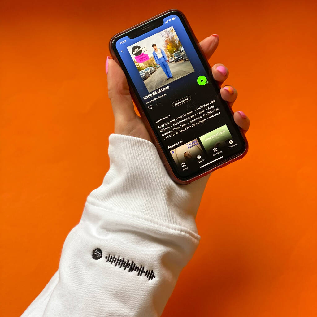 Personalised Spotify Soundwave Song Cuff Sweatshirt, 1 of 4