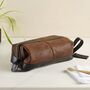 Personalised Leather And Suede Wash Bag, thumbnail 2 of 5