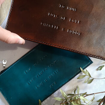'Personal Message' Handmade Leather Purse, 11 of 12