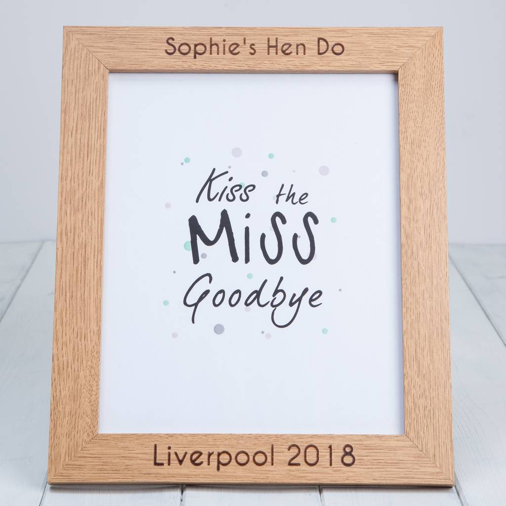 Personalised Hen Party Photo Frame By British and Bespoke