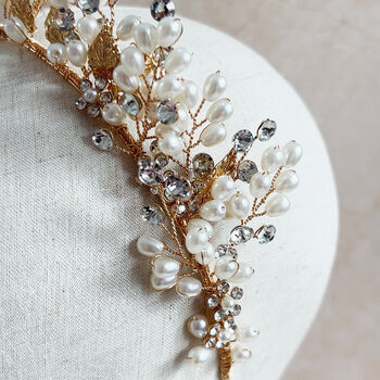 Pearl And Crystal Bridal Crown, 5 of 6