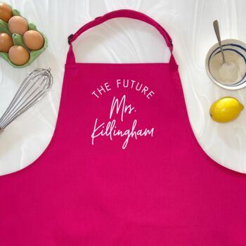 Future Mrs Personalised Bride To Be Apron, 3 of 5