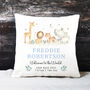 Personalised Jungle Animals New Baby Cushion, thumbnail 3 of 5