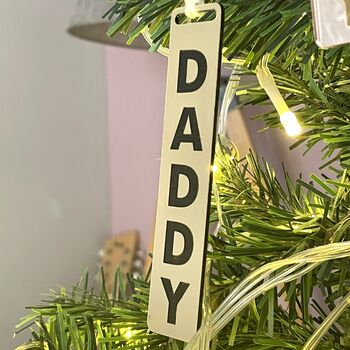 Personalised Name Bar Christmas Tree Decoration, 5 of 6