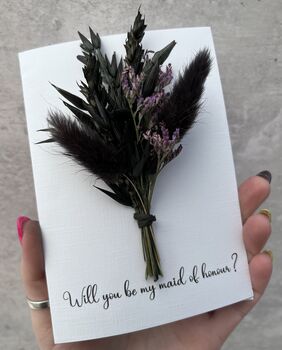 Dried Flower Bridesmaid / Maid Of Honour Proposal Gift Card, 4 of 5