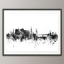 Edinburgh Skyline Cityscape Monochrome Art Print, thumbnail 3 of 6