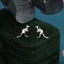 Sterling Silver Kangaroo Stud Earrings, thumbnail 2 of 10