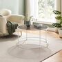 Round Coffee Table Glass Table With Steel Frame, thumbnail 2 of 10