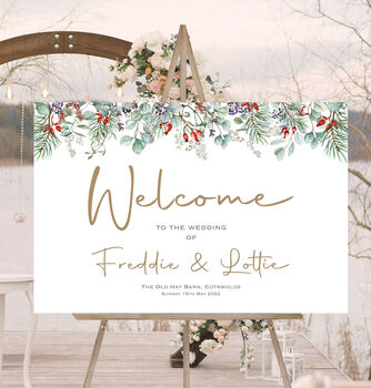 Christmas Wedding Welcome Sign, 3 of 6