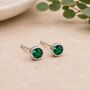 Sterling Silver May Birthstone Stud Earrings, thumbnail 2 of 4