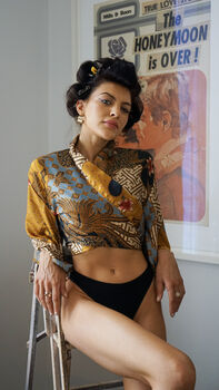 Gold Silk Wrap Top, 3 of 4