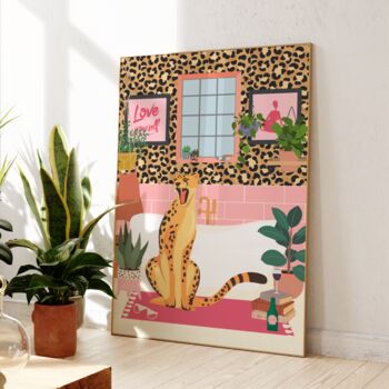 Colourful Bathroom Print Leopard Print, 2 of 3