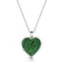 Malachite Personalised Heart Locket – Sterling Silver, thumbnail 1 of 6