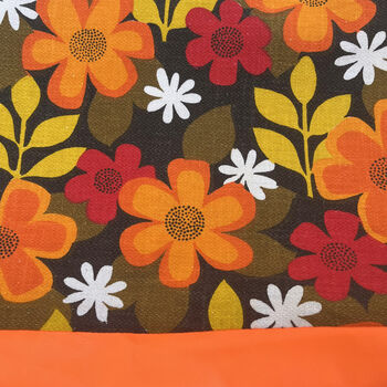 Vintage Ikea Bag Flowery Cotton And Peach Corduroy, 3 of 7