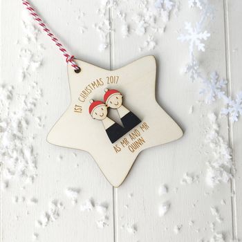 Personalised First Christmas As Mr And Mr Decoration, 2 of 5