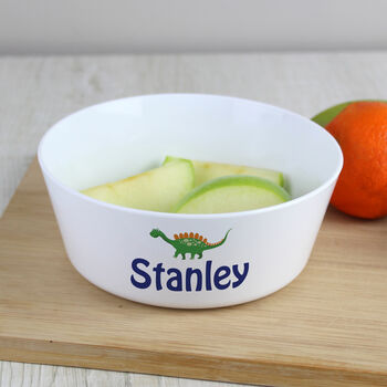 Personalised Dinosaur Baby Plastic Bowl, 3 of 4