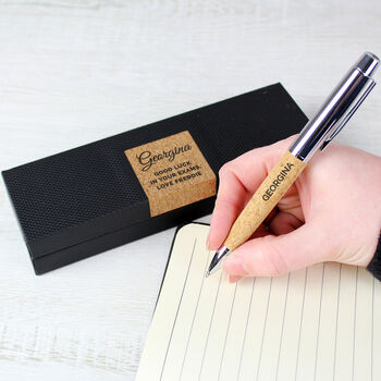 Personalised Text Cork Pen Box Set, 4 of 7